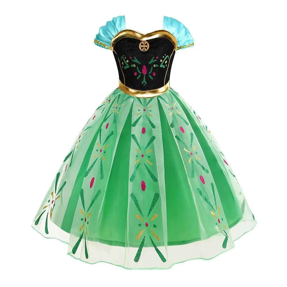 Frozen Elsa Anna Princess Girls Costume Kids Dress Disney Snow Queen Halloween Cosplay Birthday Party Dress Up 2-10 Years