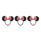 3/6/12pcs/lot Girls Mouse Ears Solid Bow Ears Headband for Birthday Party Supplies and Mouse Themed Costume Cosplay Decoration