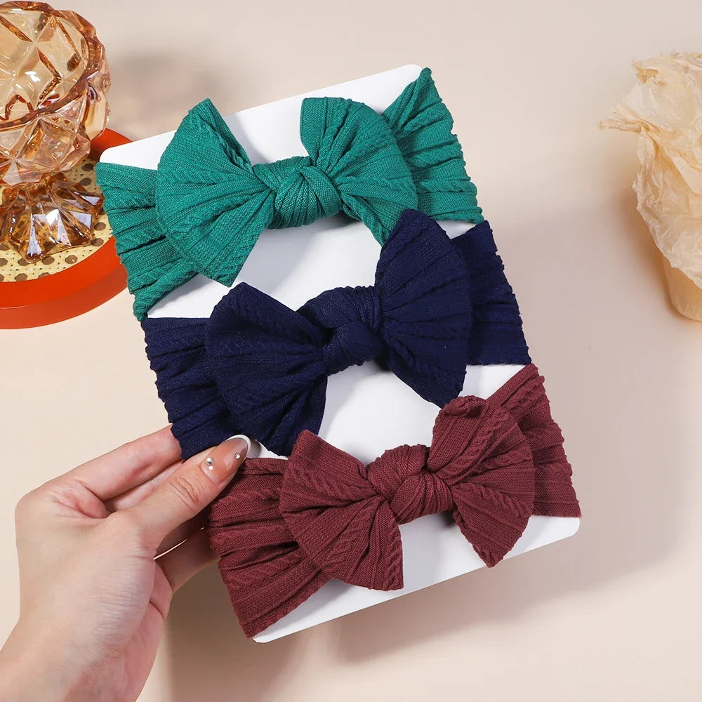 3Pcs/Lot Cable Knit Baby Headbands For Children Elastic Baby Girls Turban Kids Hair Bands Newborn Headwrap Baby Hair Accessories
