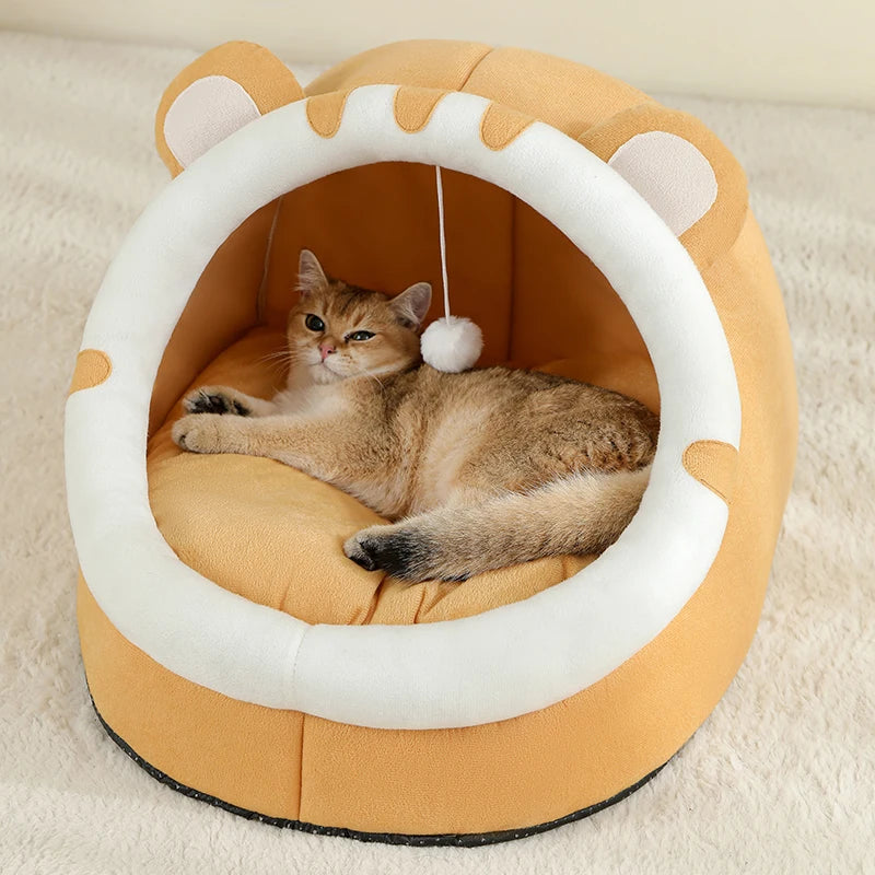 Super Cat Bed Warm Pet House Kitten Cave Cushion Cat House Warm Sleeping Dog Basket Tent Small Dog Mat Supplies Bed For Cats - WTN Essentials 