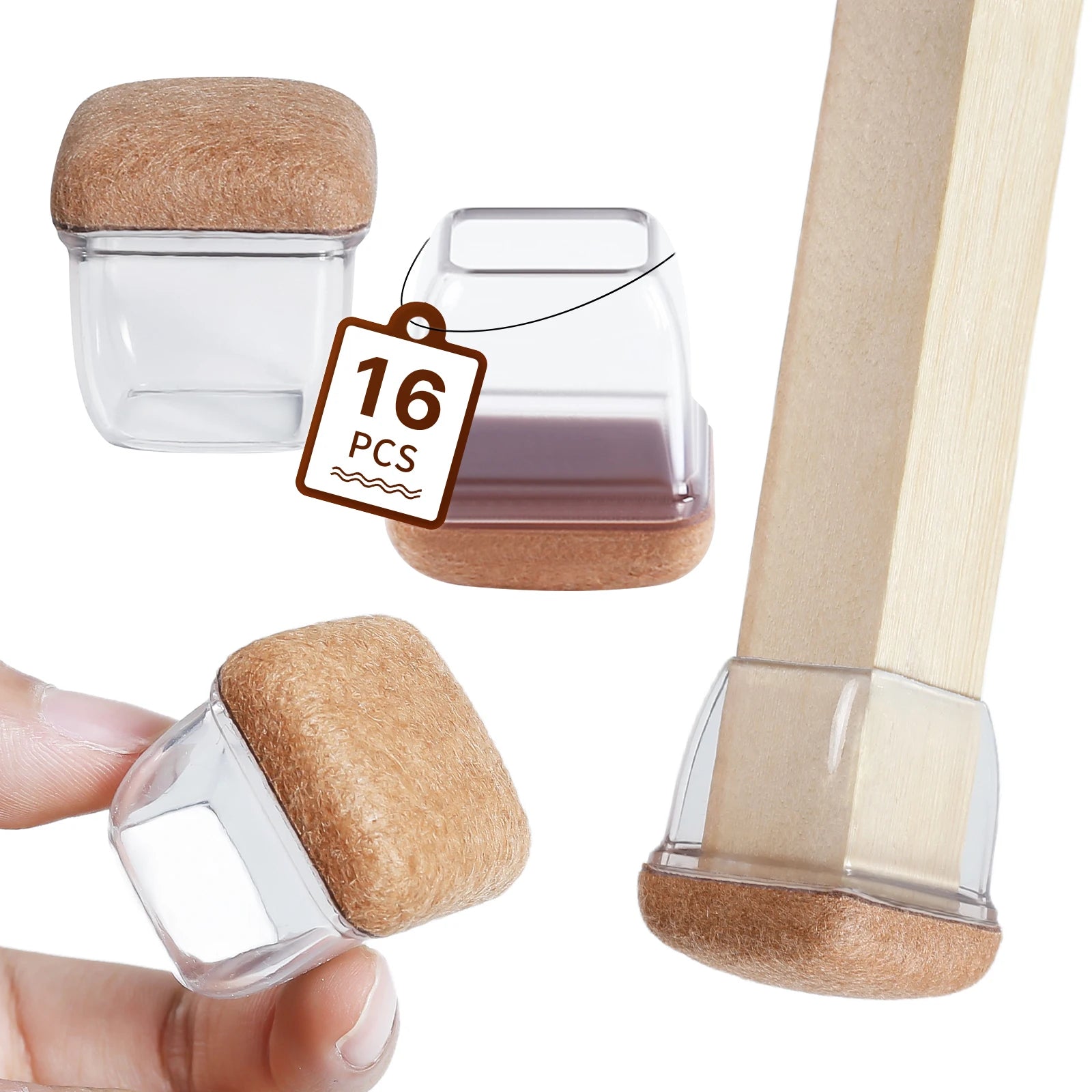 16PCS Silicone Chair Leg Caps Non-Slip Prevent Scratches Silent  Hardwood Floor Protector Waterproof Felt Furniture Feet Pad