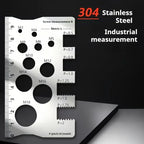 304 Stainless Steel Screw Measuring Gauge Set - Precision Thread Pitch & Bolt Size Caliper Tool | M12 Diameter Ruler | Ideal Fat