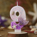 Mermaid Tail Birthday Candles with Starfish, Number Candles, Creative Cake Decorations for Birthday Party, DIY Party Decoration