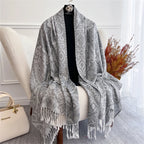 Bohemian Autumn Scarf Cashmere Women Jacquard Pashmina Design Floral Female Thick Blanket Soft Bufanda Warm Shawl Poncho Stole