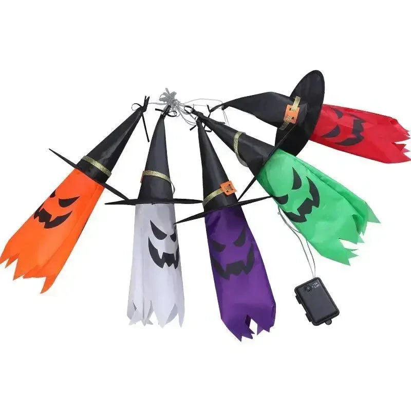 5-Piece Halloween Witch Hat String Lights Colorful LED Decor