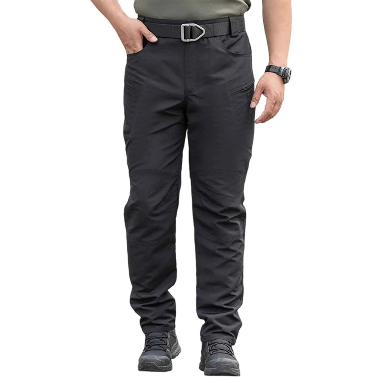 Stylish Men s Cargo Trousers with Multiple Pockets Lightweight and Durable Work Pants in Solid Colors for Casual Wear