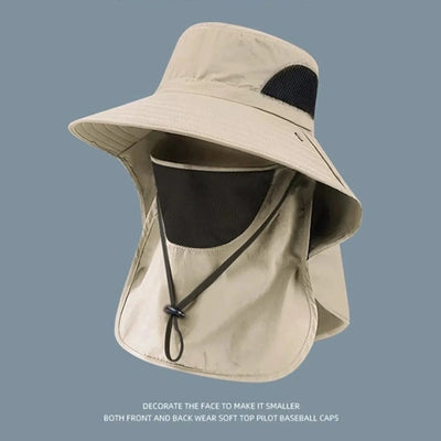 Sun Fishing Hat Women's Bucket Hat with Neck Cover Breathable Wide Brim Summer UV Protection Hat for Travel Holiday Beach