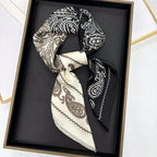 70cm Pink Floral Silk Scarf for Women Simulated Silk Fresh and Elegant Versatile Headwear Clothing Bags and Square Scarf