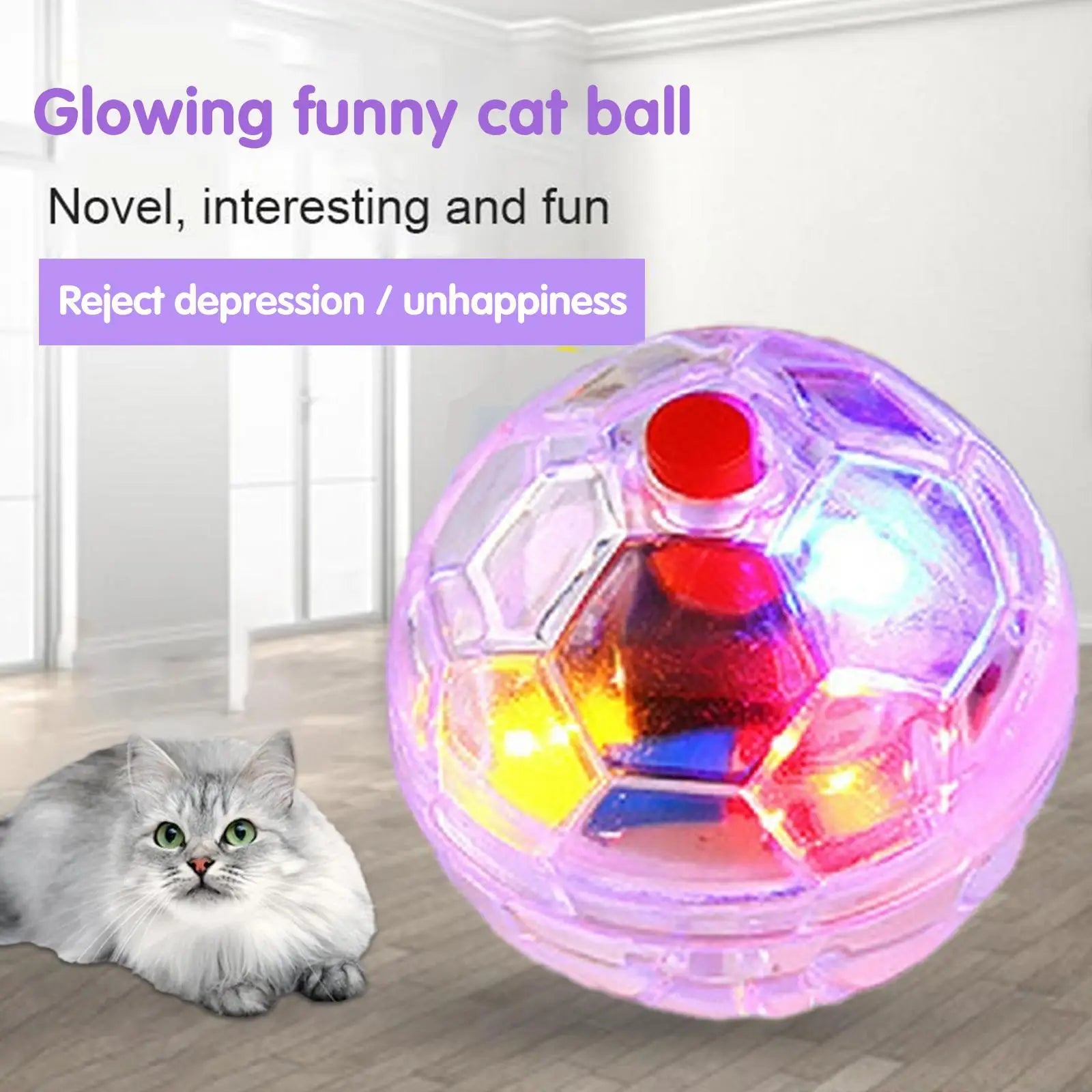 3/1Pcs Cat Motion Light Up Interactive Flash Ball Ghost Small Battery Powered Paranormal Equipment Portable LED Gift Pet Toys