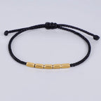 Handmade Tibetan Copper Bead Bracelet Buddhist Braided Cotton Luck Rope Bracelet Good Luck Success Amulet Women Men Vintage