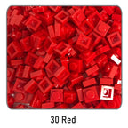 100Pcs DIY Bricks Parts 3024 1x1 Plate Educational Tech Construction Assmble Compatible Block Parts Toys for Child Kids