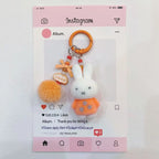 Miffy Cute Creative Fashion Plush Keychain Portable Decorative Rabbit Pendant Anime Bag Kawaii Suitable for Men and Women Gifts