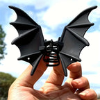 Gothic Bat Hair Clip Halloween Matte Black Gothic Punk-Style Animal Print Hairpin for Women, Elegant Party Hair Accessory