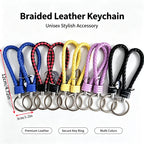 Stylish PU Leather Braided Woven Keychain Bag Pendant - A Perfect Gift for Men and Women!