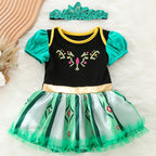 Baby Romper Tutu Dress with Headband Infant Baby Girl Princess Clothes Cute Design Kids Dress Halloween Party Costumes Outfit