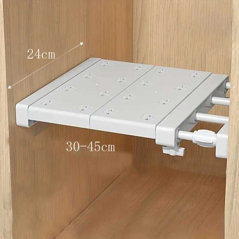 Expandable Storage Divider – Adjustable Punch-Free Wardrobe & Shelf Organizer