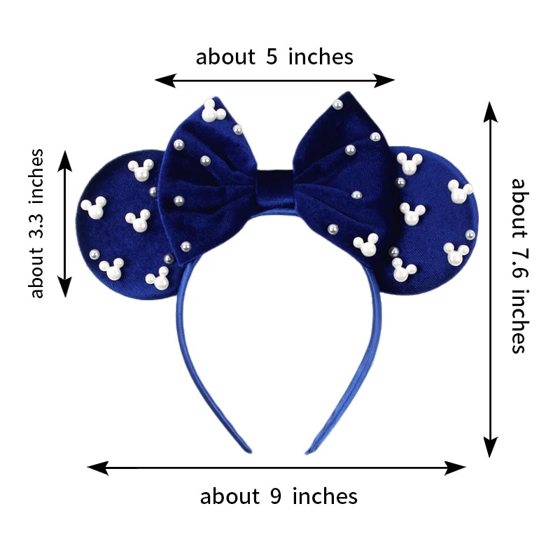 2026 Women 3.3" Velvet Mouse Ear Headband For Girls Soft Butterfly Knot Headband Halloween Party Christmas Hair Accessories