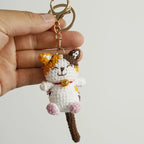 Small Cat Crochet Keychain Cute Kitten Bag Charm