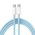 60W USB C to Type C Color Cable For Apple iPhone  PD Fast Charging For Huawei Xiaomi Samsung Type C Weaving Cable Accessories