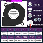 5015 50mm DC 24V 12V 5V 2Pin Dual Ball/Sleeve Bearing Brushless Cooling Turbine Blower Fan 50mm x 15mm Blower Cooler Fan