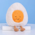 Cute Cartoon Egg & Toast Plush Toy – Breakfast Expression Stuffed Doll Pillow | Soft Baby Comfort Toy & Christmas Gift