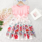 Children Baby Girls Lace Up Sling Summer Dress Princess Sleeveless Suspenders Dresses For 1-10 Years Cool Ventilated Kid Clothes