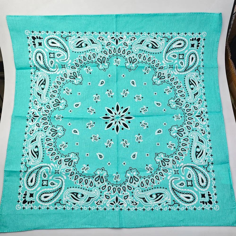 New Fashion Hip Hop 100% Cotton Bandana Square Scarf Gradient Color Paisley Headband Printed For Women/Men/Boys/Girls
