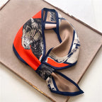 Luxury Brand Horse Print Skinny Neckerchief Scarf For Women Satin Silk Ribbons Bandana Ladies Neck Tie Wrist Wrap Shawl Echarpe