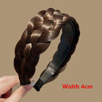 Women Synthetic Wig Twist Braided Hair Bands Fashion Braids Hair Accessories Women Bohemian Nature Headband Stretch for Party