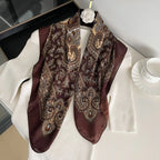New Fashion 70X70cm Women's Scarf Paisley Print Scarf Cotton Texture Square Shawl Decorative Headband Neck Luxury Design Bandana