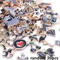 30/60/100pcs Random Mix Enamel/Drip Oil Charms For Jewelry Making Bulk Trinkets Charm Flower Heart Animal Bag Charm DIY Pendant