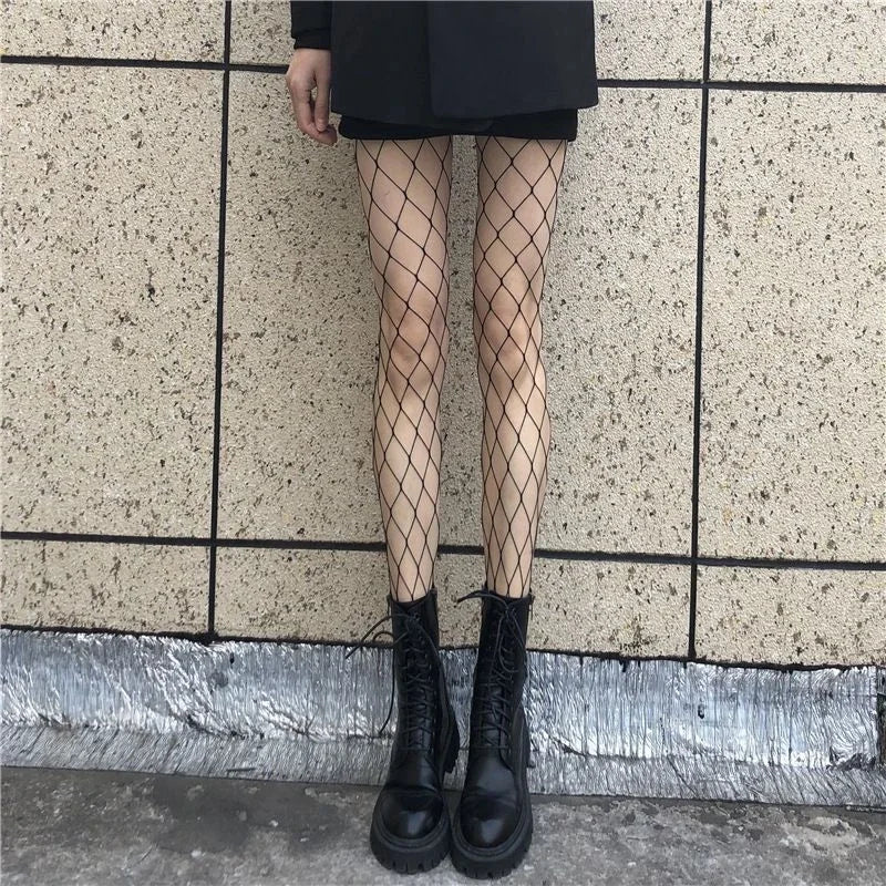 Simplejewejl Hot Women Long Sexy Hollow Out Fishnet Stockings Pantyhose Black Waist Tights Panty Lingerie High Quality