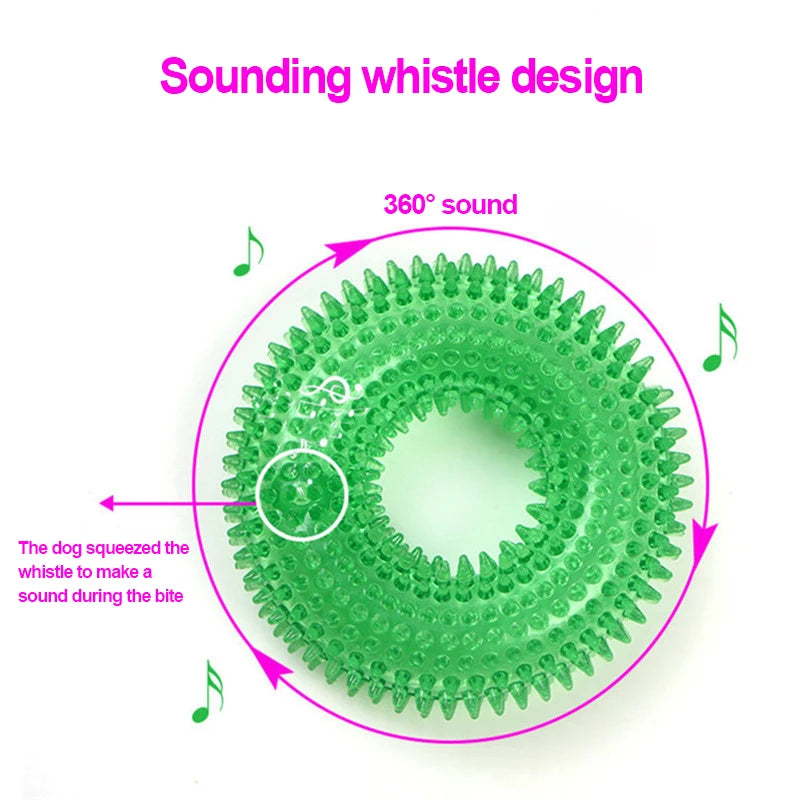 Squeaky Pet Dog Interactive Chew Toy Puppy Bite Resistant Thorn Barbed Tooth Cleaning Toy TPR Molar Chew Toys for Dogs - WTN Essentials 