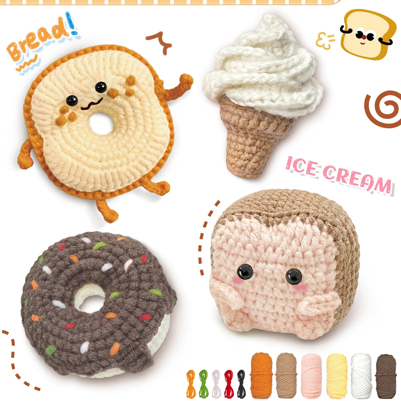 Animal sery Crochet Kit for Beginners Crochet Starter SET ,DIY Crochet Kit For Beginners,Crocheting Knitting Kit Step-by-Step