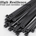 100PCS, Width 7.5mm Self-Locking Plastic Nylon Cable Tie, Plastic Bundling Cable Clip, Plastic Wire Fixing Strap, White/Black