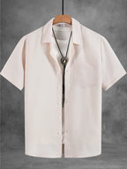 Men's Casual Linen Short Sleeve Shirts Drip Outfits Man Outfit Set Designer Cheap Clothing Summer Tops For Man