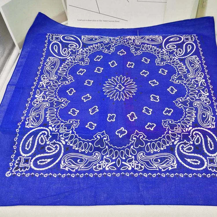 New Fashion Hip Hop 100% Cotton Bandana Square Scarf Gradient Color Paisley Headband Printed For Women/Men/Boys/Girls