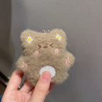 Cartoon Bear Squeak Plush Keychain Toys Pendant Cute Doll Toy Kawaii Soft Stuffed Bag Charms Decorations for Couple Friends Gift