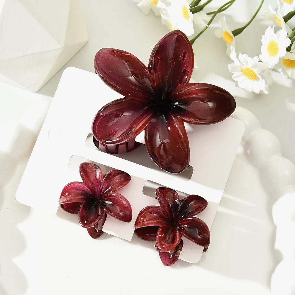 3Pcs/18Pcs Egg Flower Hair Clips Gradient Candy Color Flowers Suitable for Daily Backcombed Ponytail Shark Clip Hair Accessories