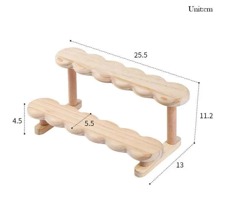 Wooden Storage Shelf for Kitchen Rattan Desktop Organizer Display Rack Spice Rack for Countertop Makeup Organizer for vanity