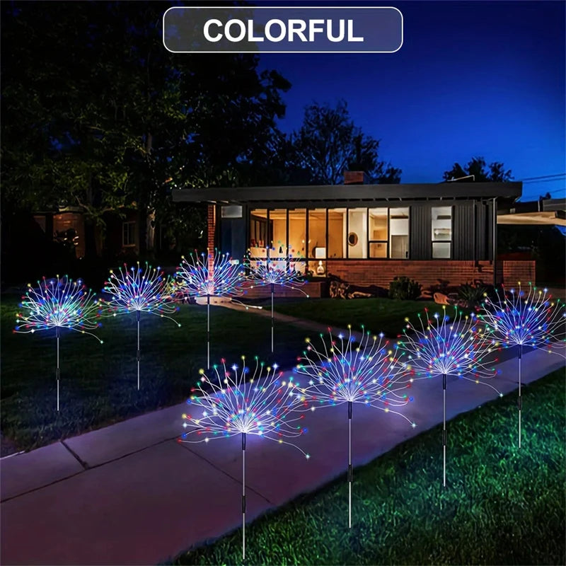 Solar Lights Outdoor Decorative Copper Wire 200 LED Firework Light Waterproof DIY Decorating Yard Garden Patio - Gardening Gifts