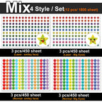 450-3000 Sheet Happy Face Stars Reward Sign Stickers Pack DIY Skateboard Suitcase Stationery Decals Decor Phone Laptop Gift Toys