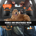 SucceBuy Back Seat Extender Dog Car Seat Cover for Back Seat Bed with Mesh Window and Storage Pocket Supports 350lbs Dog Hammock