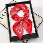 2024 Luxury Square Silk Scarf for Women Hijab Hair Bands Neckerchief Female Satin Shawl Ribbon Headband Fashion Wraps Bandana