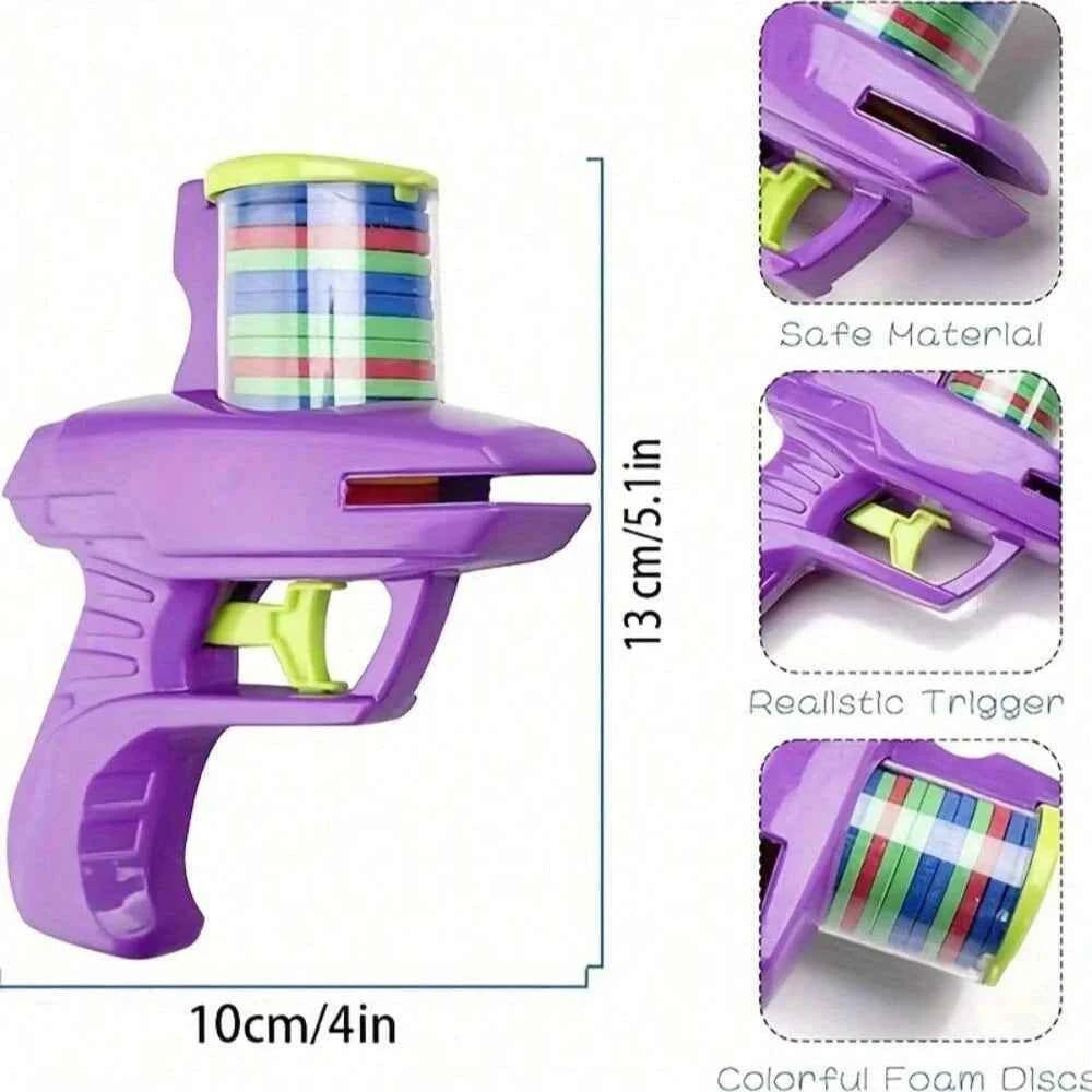 1pc Foam Disc Launcher Flying Disc Handheld Shooter Indoor Shooting Game Outdoor Backyard Toy For Boys And Girls Birthday Gift