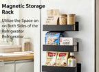 2pcs Magnetic Storage Shelf Household Kitchen Refrigerator Washing Machine Side Hanging Storage Rack, Multifunctional Storage