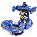 Mini 2 In 1 Car Toys One-key Transformable Car Toys Automatic Transforming Robot Model Car Diecasts Toy Boys Gifts Children Toy