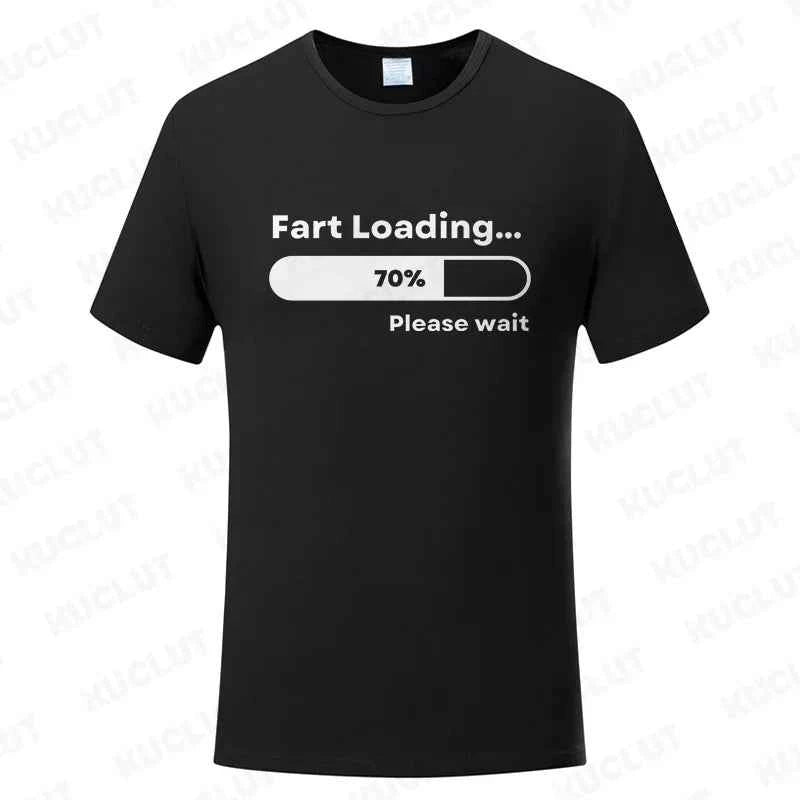 Huge Fart Loading Men's T-shirt Humor Tee Joke Gag Tshirt for Dad Gifts Guys Male Clothes Short Sleeve Tees Funny Graphic Tops