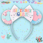 New Christmas Halloween Mouse Ears Headband Cartoon Sequin Bows Headband Birthday Party Princess Cosplay Costume For Women Adult