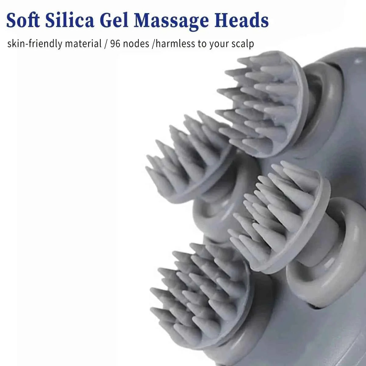Head Massager with Adjustable Speed for Scalp Massage Red Light for Hair Care Soft Silicone for Deep Kneading of the Head